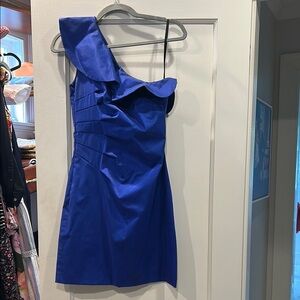 Elegant Blue One-Shoulder Dress